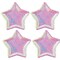 4th of July Iridescent Star Paper Dessert Plates Party Supplies - 8 Ct.